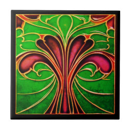 Gammal, fashiated Retro Art Deco Ceramic Tile Kakelplatta