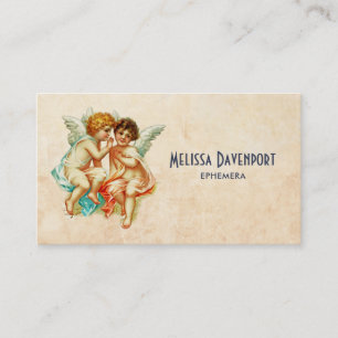 Gammal fashiated Vintage Cherub Änglar Visitkort