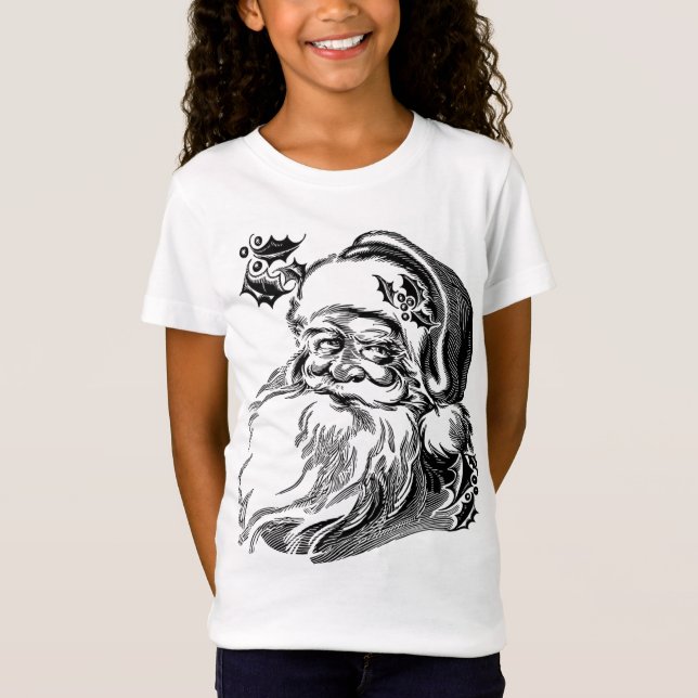 Gammal Fashiated Vintage Jultomten T-Shirt (Framsida)