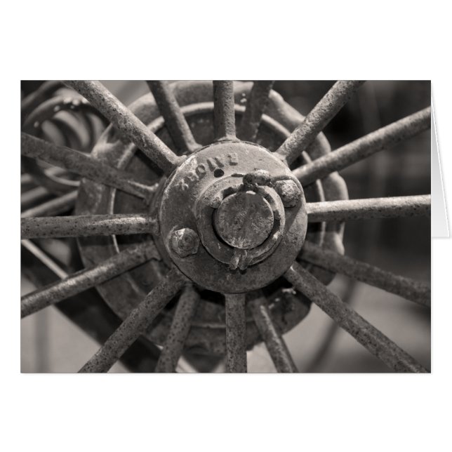 Gammal fashiated Wagon Wheel Hälsningskort (Framsidan Horizontal)