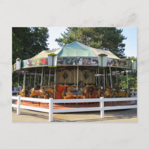 Gammal fashioned Antique Carousel Merry Go Round Helg Vykort