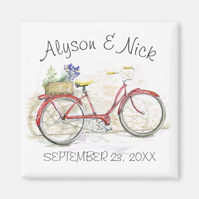 Gammal fashioned Bike med Basket Magnet (Framsidan)