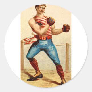 Gammal fashioned Boxer Boxing 1800's Runt Klistermärke