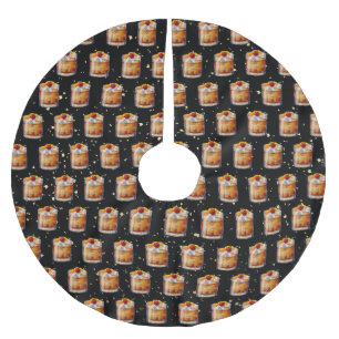 Gammal fashioned Cocktail Julgransmatta Borstad Polyester