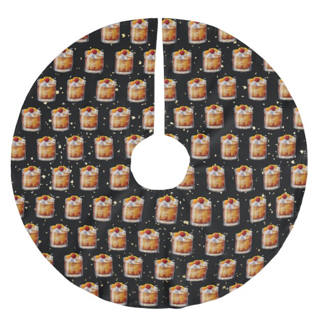 Gammal fashioned Cocktail Julgransmatta Borstad Polyester (Framsidan)