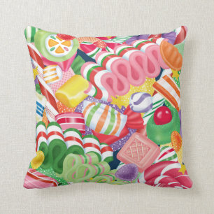Gammal Fashioned jul Candy Pillow Kudde