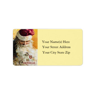 Gammal fashioned Santa Vintage Address Label Adressetikett