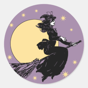 Gammal fashoned Witch Runt Klistermärke