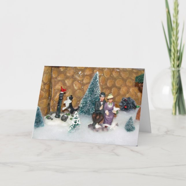 Gammal, fasjad jul (1213) - Julbyn Helgkort (Framsida)