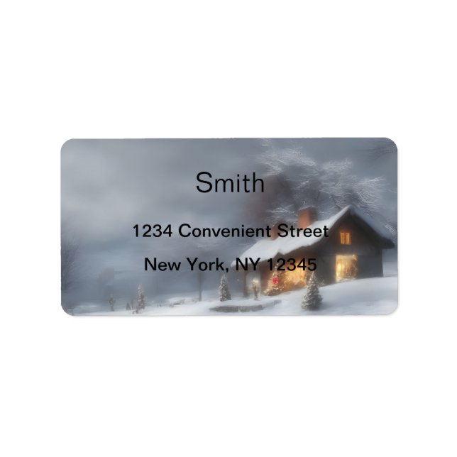 Gammal, fastiserad adressetikett för julretur (Framsidan)