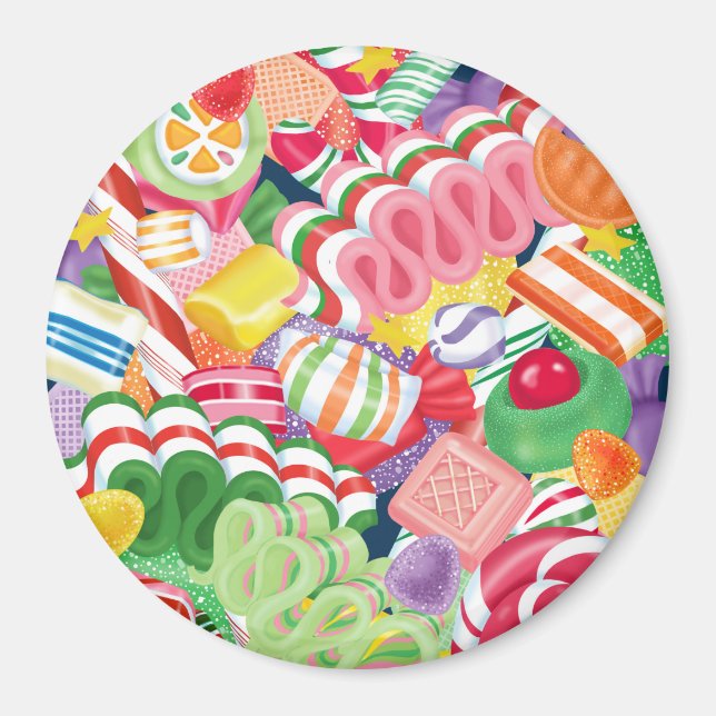 Gammal fastiserad julgodis Magnet (Framsidan)