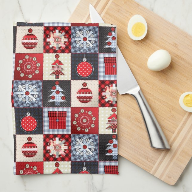 Gammal, fastiserad julklapp kökshandduk (Vikt i Fjärdedel)