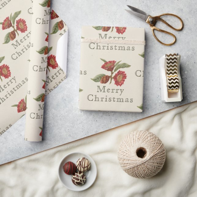 Gammal, fastiserad Julrött och Grönt Presentpapper (Hantverk)