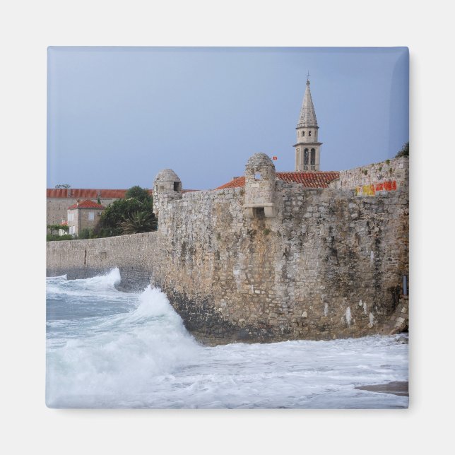 Gammal fästning Budva på Montenegros torg Magnet (Framsidan)
