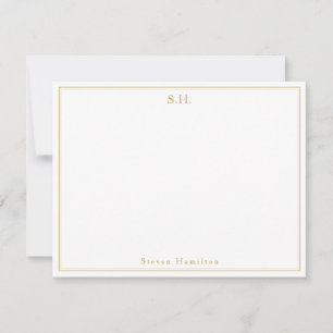 Gammal faux Guld Monogram Namn-minimalistisk Anteckningskort