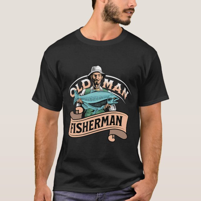 Gammal fiskare - Fisketerapi. T Shirt (Framsida)