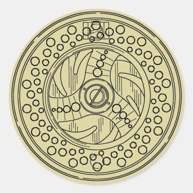 Gammal fiskesång| Brun regnbåge Runt Klistermärke (Framsida)