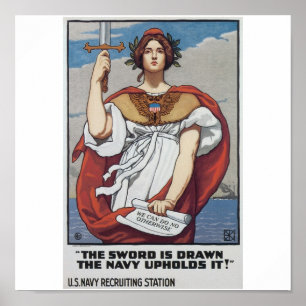Gammal flottrekrytering Poster omkring 1917