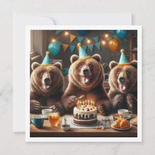 Gammal födelsedag, Grizzly björn party Inbjudningar