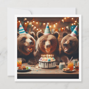 Gammal födelsedag, Grizzly björn party Inbjudningar