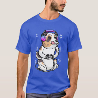 Gammal för videospel i Australian shepherd Hund T Shirt