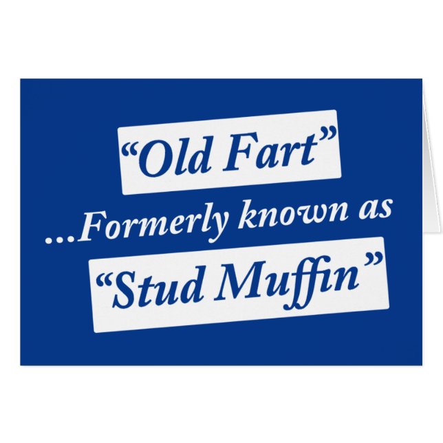 Gammal förr bekant fis som dubbar muffin hälsningskort (Framsidan Horizontal)