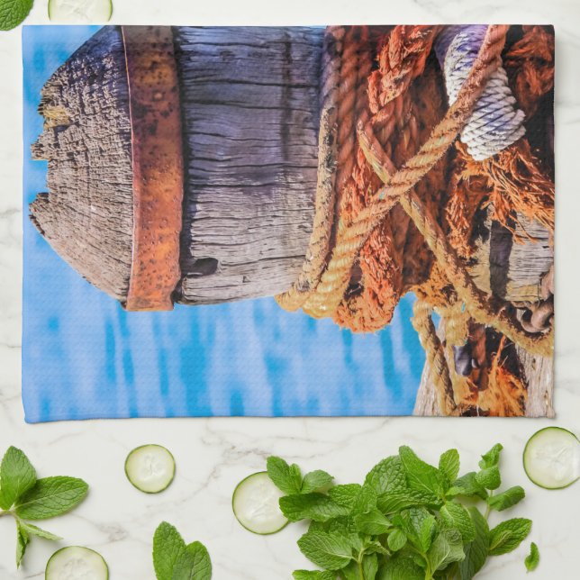 Gammal förtöjningsnämnd kökshandduk (Vikta)