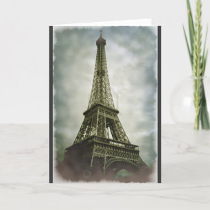 Gammal fotoeffekt Eiffeltornet Paris Kort