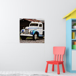 Gammal fotokonst i Lastbil Poster