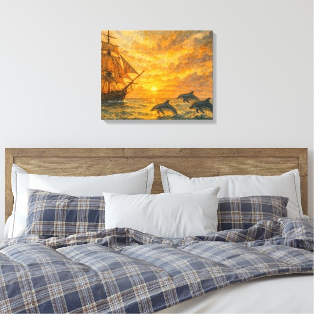 Gammal Frakt Sunset Canvastryck (Insitu (sovrum))