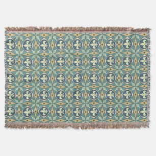 Gammal Fransk Fleur-de-Lis Throw Blanket Mysfilt