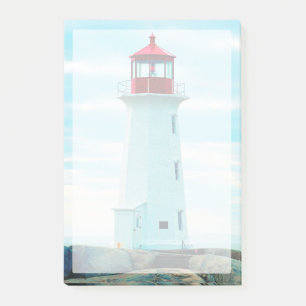 Gammal fyr, blåtthav, maritimt som är nautiskt post-it block