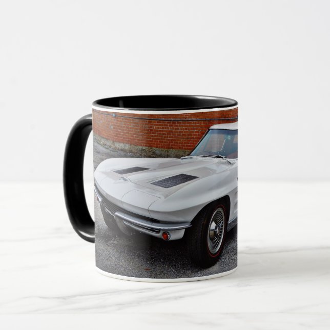 Gammal Gammal Corvette Car Mugg Kopp (Framsida vänster)