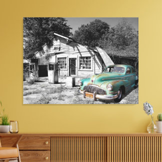 gammal gas station canvastryck