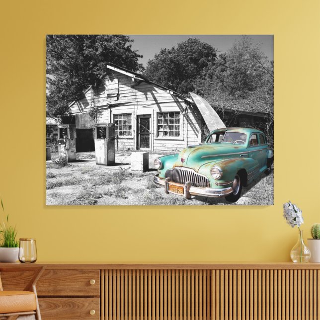 gammal gas station canvastryck (Insitu (Vardagsrum))