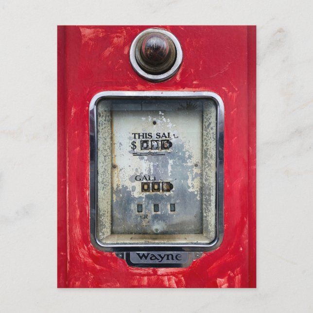 Gammal gaspump vykort (Framsida)