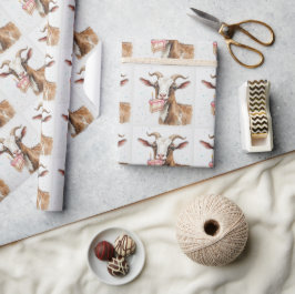 Gammal get med tårta rolig nyhet djurmönster presentpapper