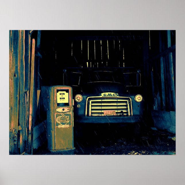 Gammal GMC-odling Lastbil I-foto. Poster (Framsidan)