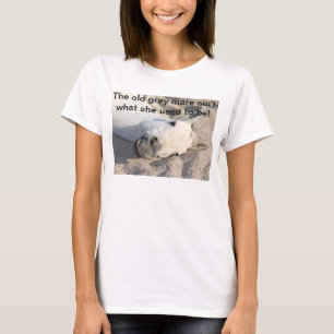 Gammal grå färgMareskjorta T Shirt