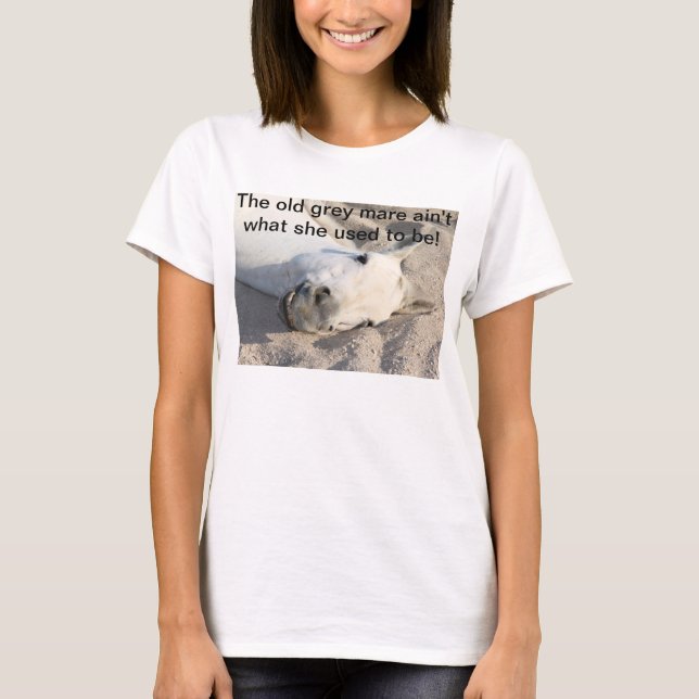 Gammal grå färgMareskjorta T Shirt (Framsida)