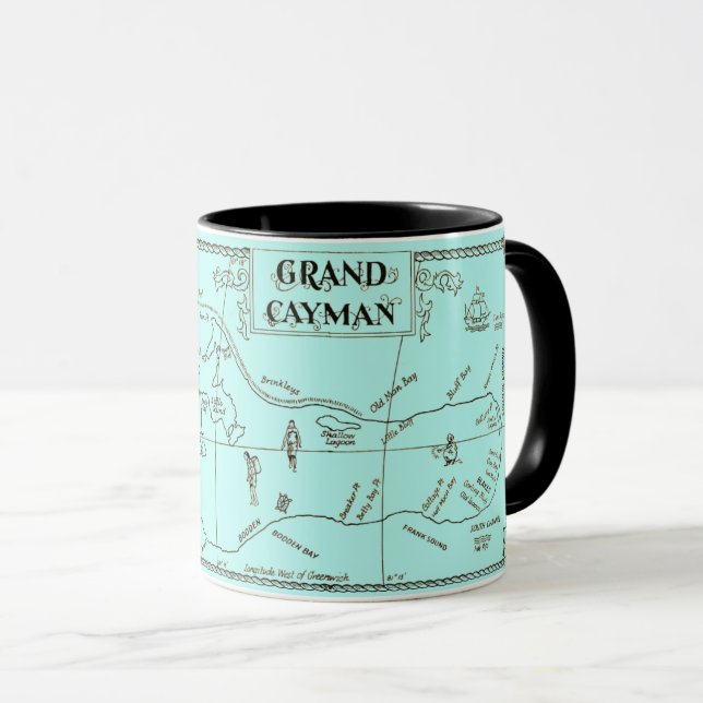 Gammal Grand Cayman Kartmugg Mugg (Framsida höger)