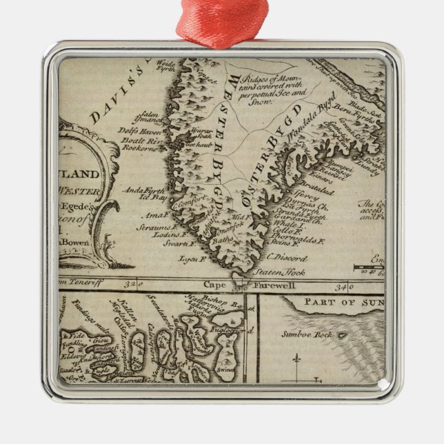 Gammal Grönland Julgransprydnad Metall (Framsidan)