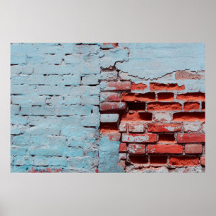 Gammal grov mur med naturliga defekter. Scratc Poster