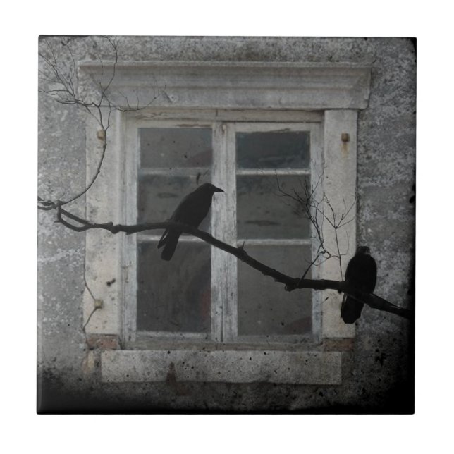 Gammal grungy-fönster kakelplatta (Framsidan)