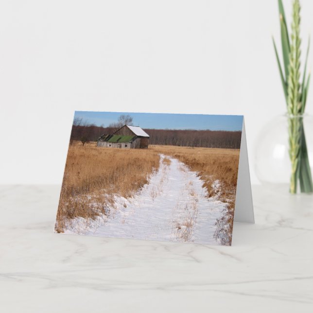 Gammal grupp i vinter helgkort (Framsida)