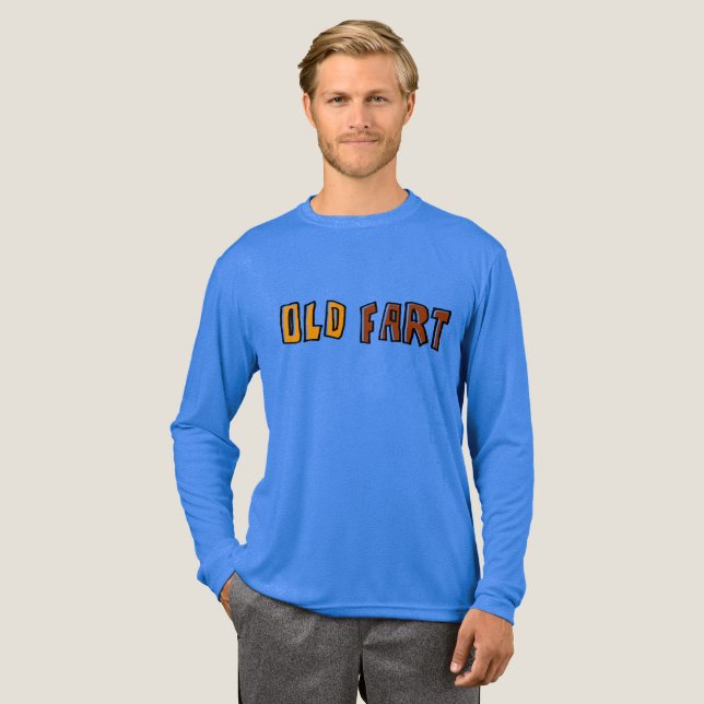 Gammal Gubbe Mäns Långärmad Tri-Blend T-shirt (Hel framsida)
