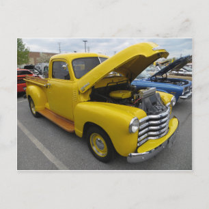 Gammal gul lastbil vykort