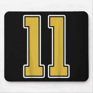 Gammal Guld Black White Srts nummer 11 Jersey Unif Musmatta