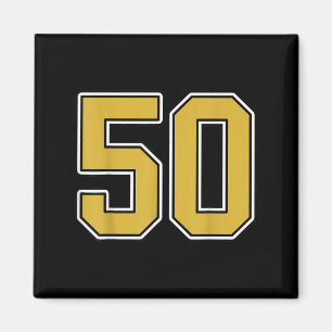 Gammal Guld Black White Srts nummer 50 Jersey Unif Magnet