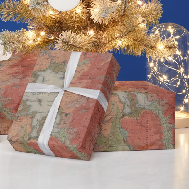 Gammal gulsten Geological Karta (1904)  Presentpapper (Helgdagar)